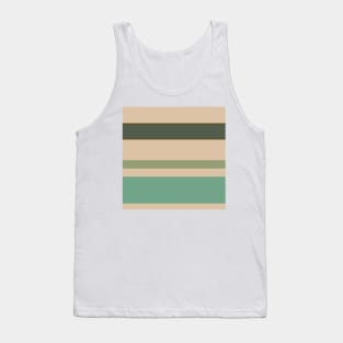 An engaging union of Soldier Green, Beige, Artichoke, Oxley and Gunmetal stripes. Tank Top